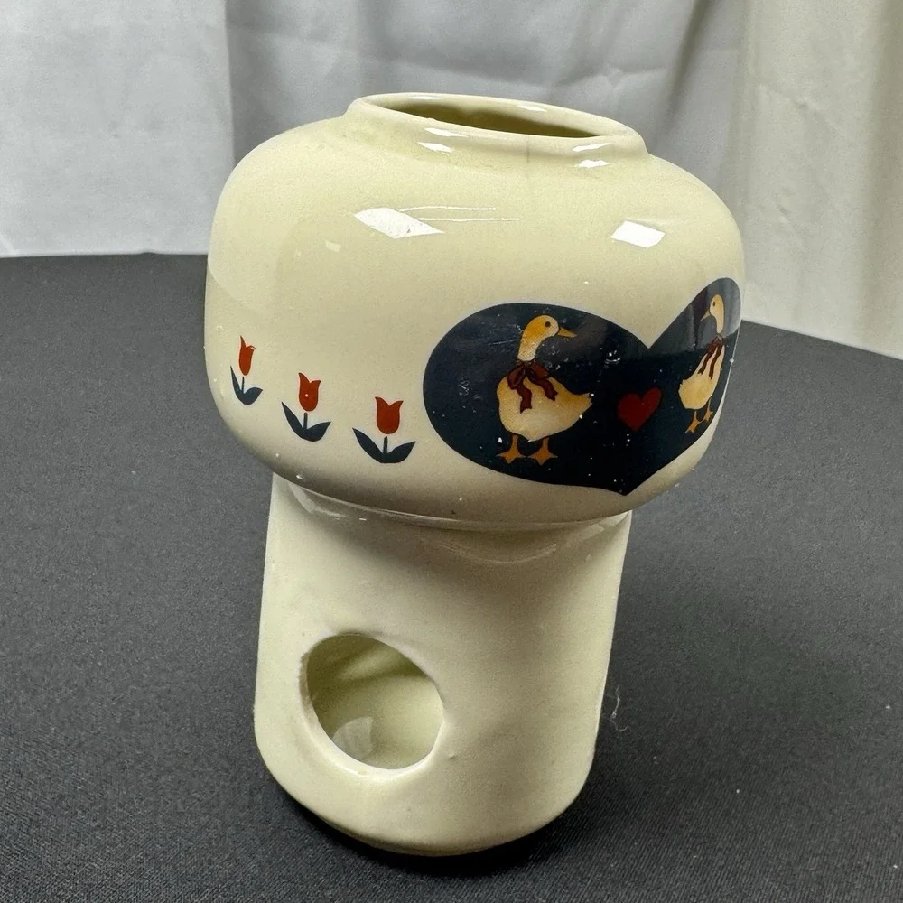 Vintage Country Goose Ceramic Votive Candle and Scent Oil Warmer / 2‎ piece